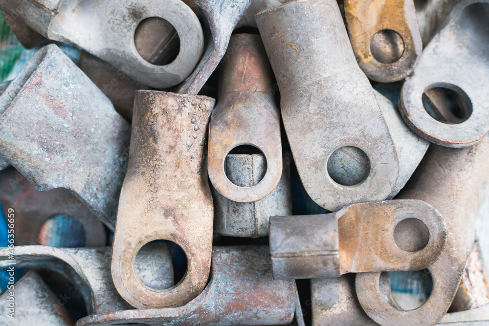 A bunch of old metal parts A bunch of old metal parts