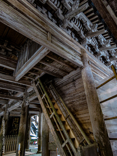 日本の美
永平寺山門　軒下の木組と階段
