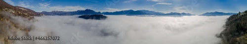 sea ​​fog from the top of the Swiss mountains