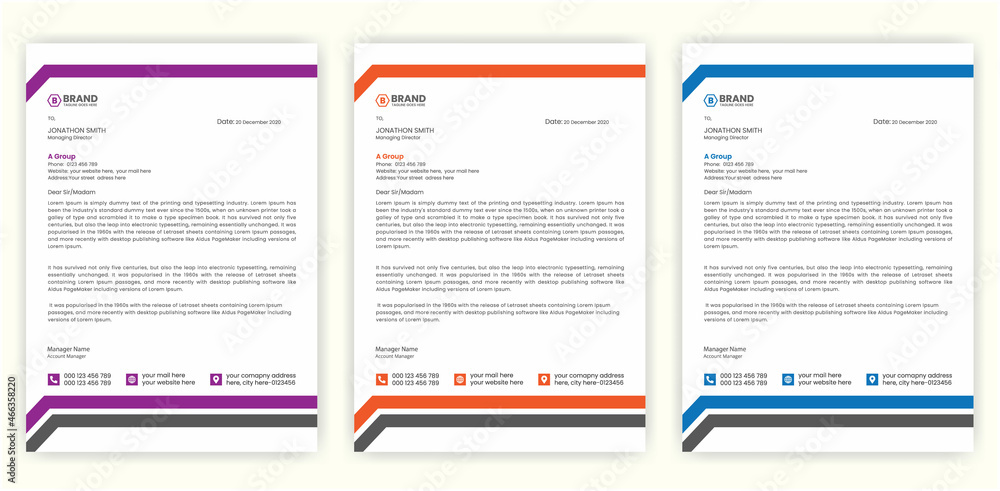 Modern stylish letterhead design template, Awesome letterhead design layout Modern stylish letterhead design template, Awesome letterhead design layout