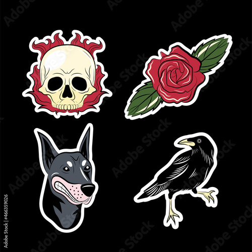 four wild love stickers