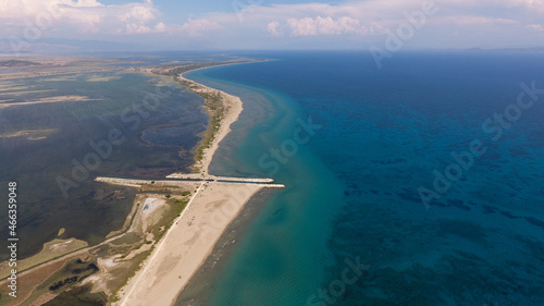 Aerial photo of Louros beach and wetlands in West Greece photo