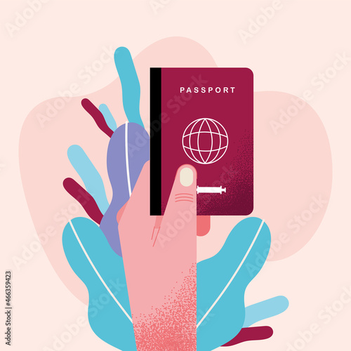 hand with health passport
