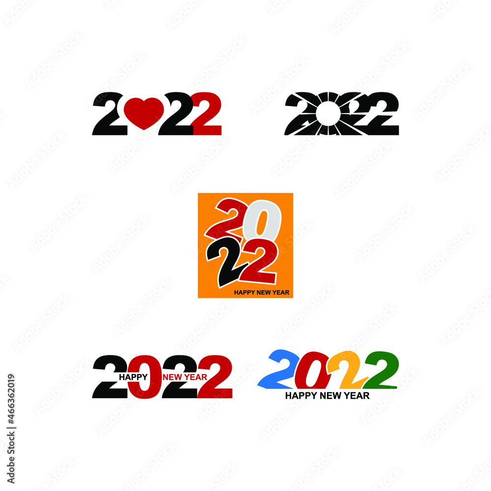 Happy New Year 2022 text design. for Brochure design template, card, banner. Vector illustration. Isolated on white background. Happy New Year 2022 text design. for Brochure design template, card, banner. Vector illustration. Isolated on white background.