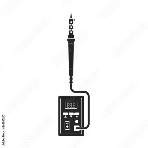 Soldering iron isolated black icon. Vector illustration solder on white background. Vector black illustration icon soldering iron.