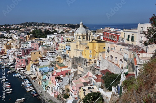 Procida - Panorama di Corricella da Salita Castello