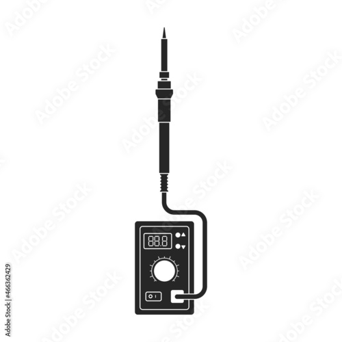 Soldering iron isolated black icon. Vector illustration solder on white background. Vector black illustration icon soldering iron.