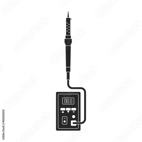 Soldering iron isolated black icon. Vector illustration solder on white background. Vector black illustration icon soldering iron.