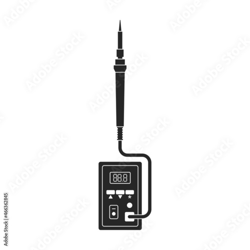 Soldering iron isolated black icon. Vector illustration solder on white background. Vector black illustration icon soldering iron.