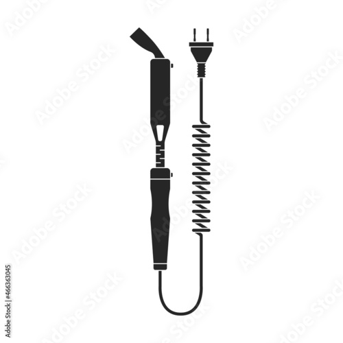 Soldering iron isolated black icon. Vector illustration solder on white background. Vector black illustration icon soldering iron.