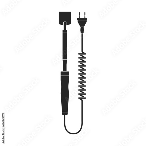 Soldering iron isolated black icon. Vector illustration solder on white background. Vector black illustration icon soldering iron.