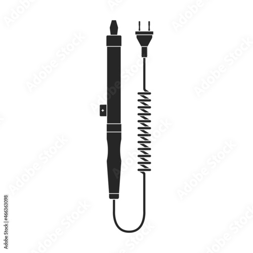 Soldering iron isolated black icon. Vector illustration solder on white background. Vector black illustration icon soldering iron.