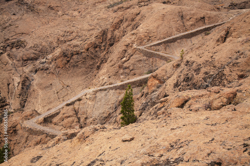 Gran Canaria, central montainous part of the island, Las Cumbres, ie The Summits
, landscapes along popular hiking route Camino de Plata photo