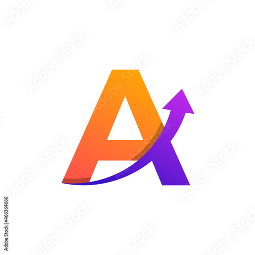 Initial Letter A Arrow Up Logo Symbol. Good for Company, Travel, Start up, Logistic and Graph Logos