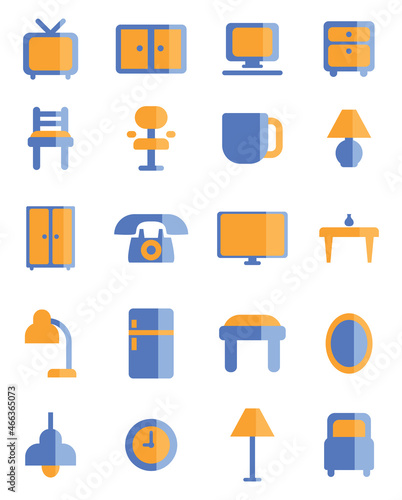 House appliances, illustration, vector, on a white background.