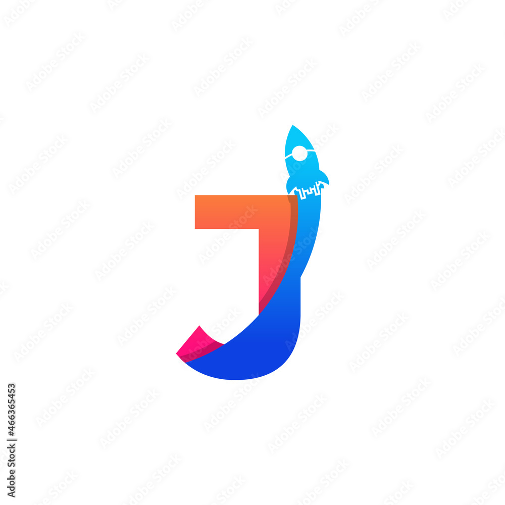 Initial Letter J with Rocket Logo Icon Symbol. Good for Company, Travel, Start up and Logistic Logos Initial Letter J with Rocket Logo Icon Symbol. Good for Company, Travel, Start up and Logistic Logos