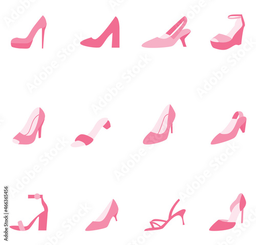 Pink high heels, illustration, vector, on a white background.