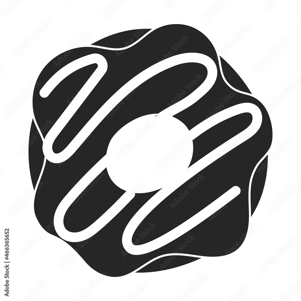 Doughnut black vector illustration of icon.Isolated illustration black of donut on white background.Vector icon of chocolate doughnut. Doughnut black vector illustration of icon.Isolated illustration black of donut on white background.Vector icon of chocolate doughnut.