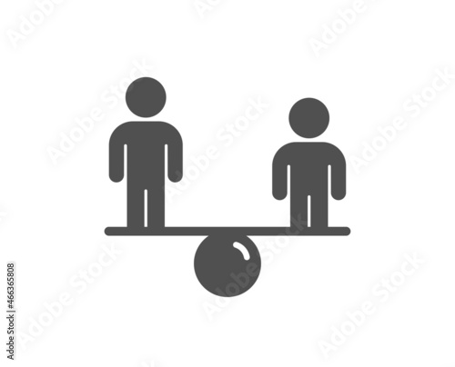 Equity culture icon. Equality sign. Gender diversity symbol. Classic flat style. Quality design element. Simple equity icon. Vector
