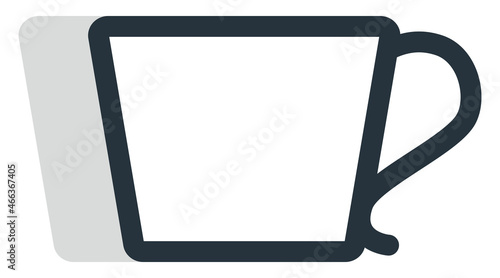 Small white cup, illustration, vector, on a white background.