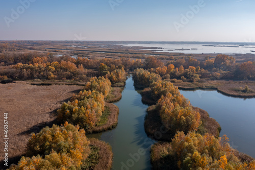 Hungary - Tisza lake at Poroszló city from drone view © SAndor