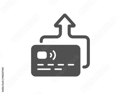 Credit card icon. Send money payment sign. Receive transaction symbol. Classic flat style. Quality design element. Simple card icon. Vector