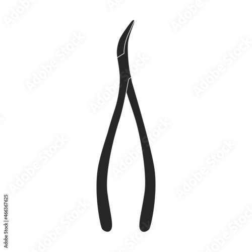 Forceps vector icon.Black vector icon isolated on white background forceps.