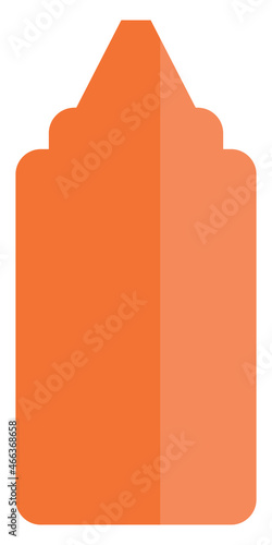 Ketchup bottle, illustration, vector, on a white background.
