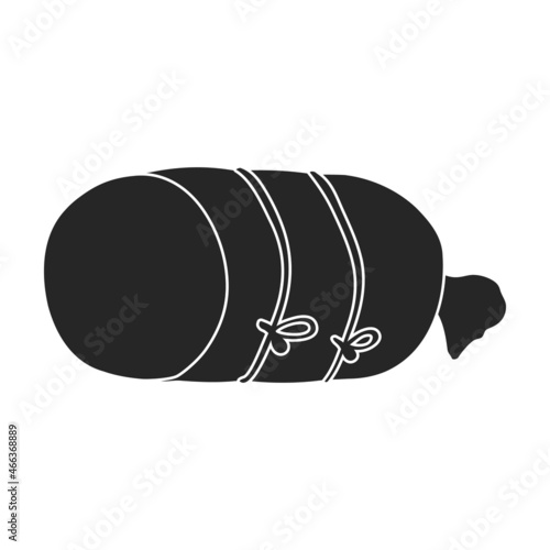 Sausage vector icon.Black vector icon isolated on white background sausage.