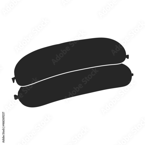 Sausage vector icon.Black vector icon isolated on white background sausage.