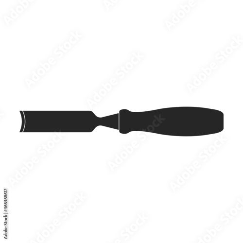 Chisel vector black icon. Vector illustration carving tool on white background. Isolated black illustration icon chisel.
