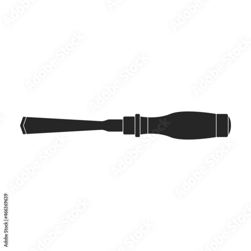 Chisel vector black icon. Vector illustration carving tool on white background. Isolated black illustration icon chisel.