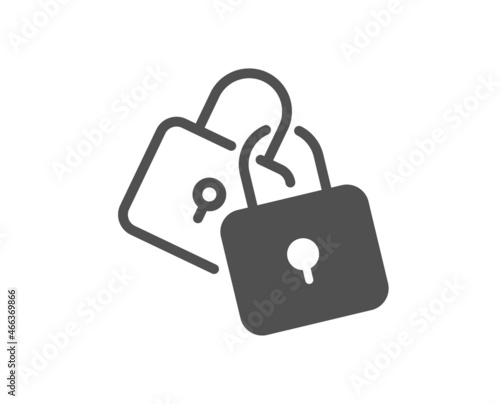 Lock icon. Wedding padlock sign. Security access symbol. Classic flat style. Quality design element. Simple locks icon. Vector