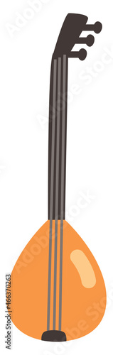 Wooden saz, illustration, vector, on a white background.