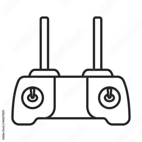 Control panel of drone outline vector icon.Outline vector illustration rc drone. Isolated illustration of control panel icon on white background.