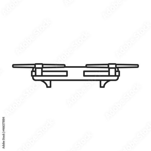 Drone outline vector icon.Outline vector illustration quadcopter. Isolated illustration of drone icon on white background.