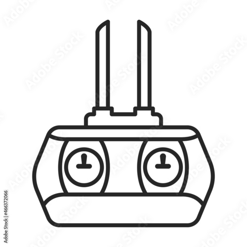 Control panel of drone outline vector icon.Outline vector illustration rc drone. Isolated illustration of control panel icon on white background.