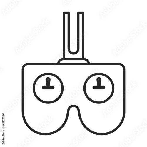 Control panel of drone outline vector icon.Outline vector illustration rc drone. Isolated illustration of control panel icon on white background.