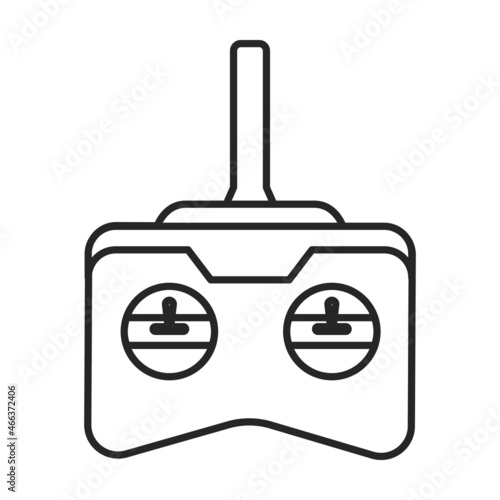 Control panel of drone outline vector icon.Outline vector illustration rc drone. Isolated illustration of control panel icon on white background.