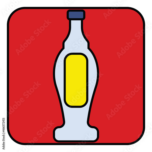 Fancy white alcohol bottle, illustration, vector, on a white background. photo