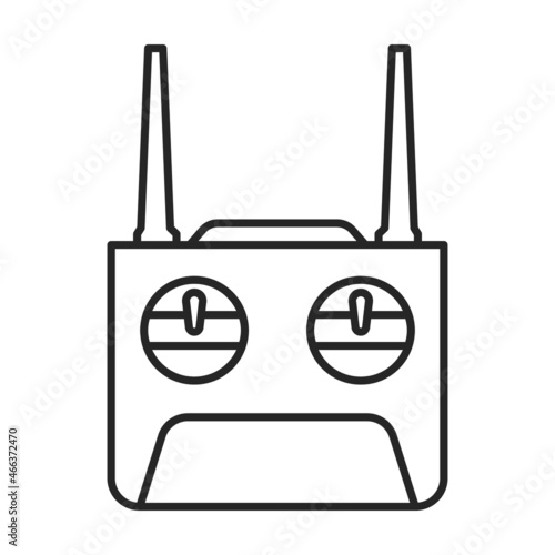Control panel of drone outline vector icon.Outline vector illustration rc drone. Isolated illustration of control panel icon on white background.