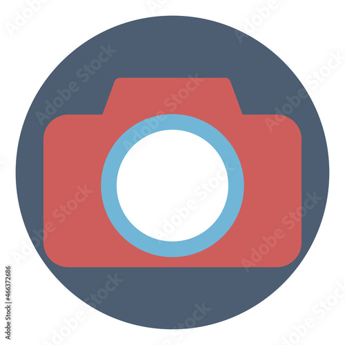 Blogging camera, illustration, vector, on a white background.