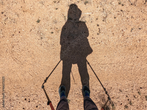 Silhouette of a thru-hiker, Arizona Trail, Arizona, USA