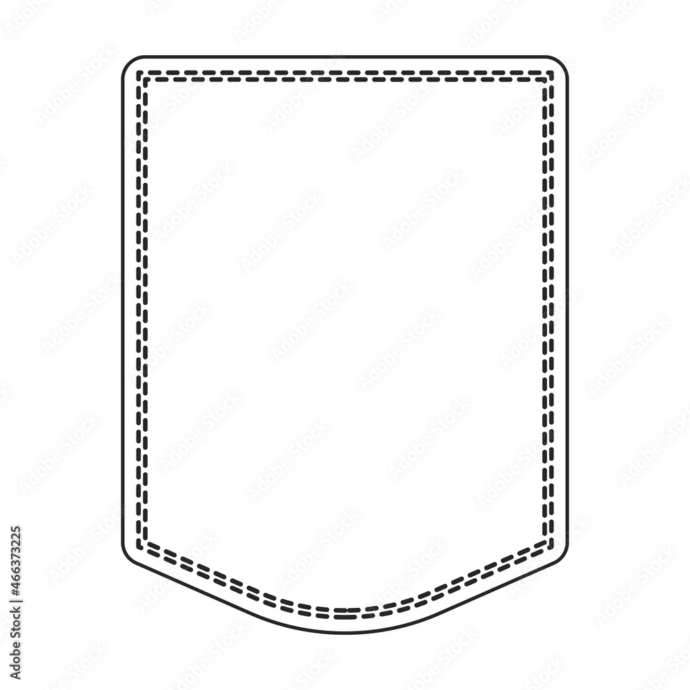 Pocket vector icon.Outline vector icon isolated on white background pocket.
