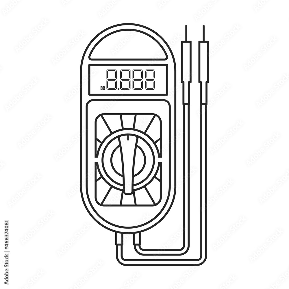 Multimeter vector icon.Outline vector icon isolated on white background multimeter. Multimeter vector icon.Outline vector icon isolated on white background multimeter.