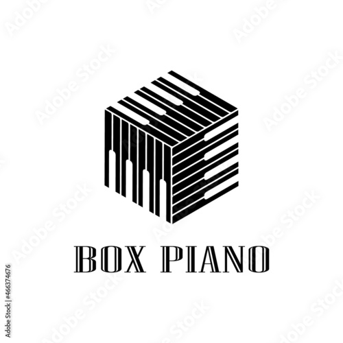Piano box logo. very suitable for icons, logos, symbols, companies, businesses, etc