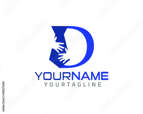 Letter D Recruitment logo designed for business and human resources sales, fully customized.