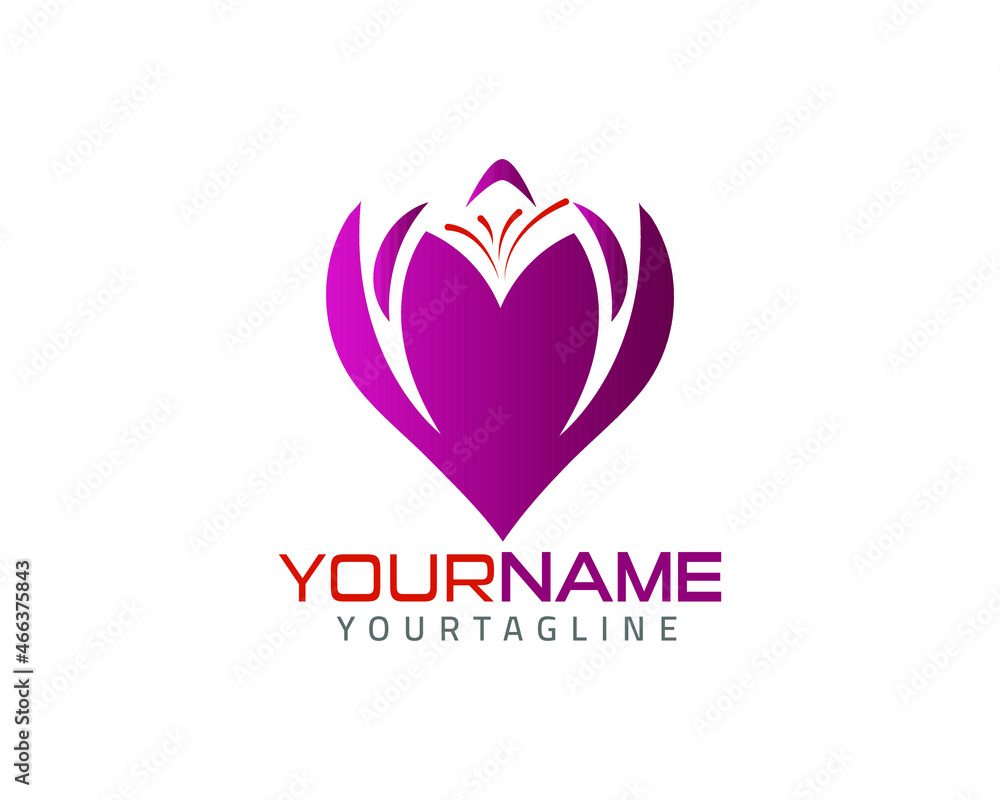 Saffron flower logo,fully vector and customized logo design Stock