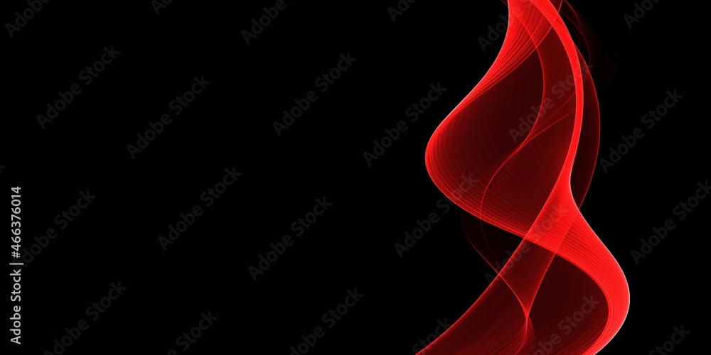 Obraz premium Abstract red wave on a black background 