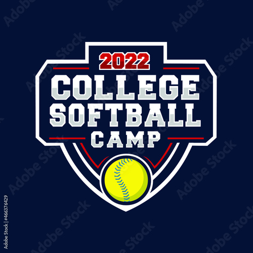  Perfect logo for collage softball camp related industry emblem ready made logo template photo